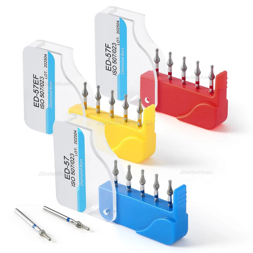 5pcs/Box Dental Diamond Bur (Grit Fine/Extra Fine/Medium)